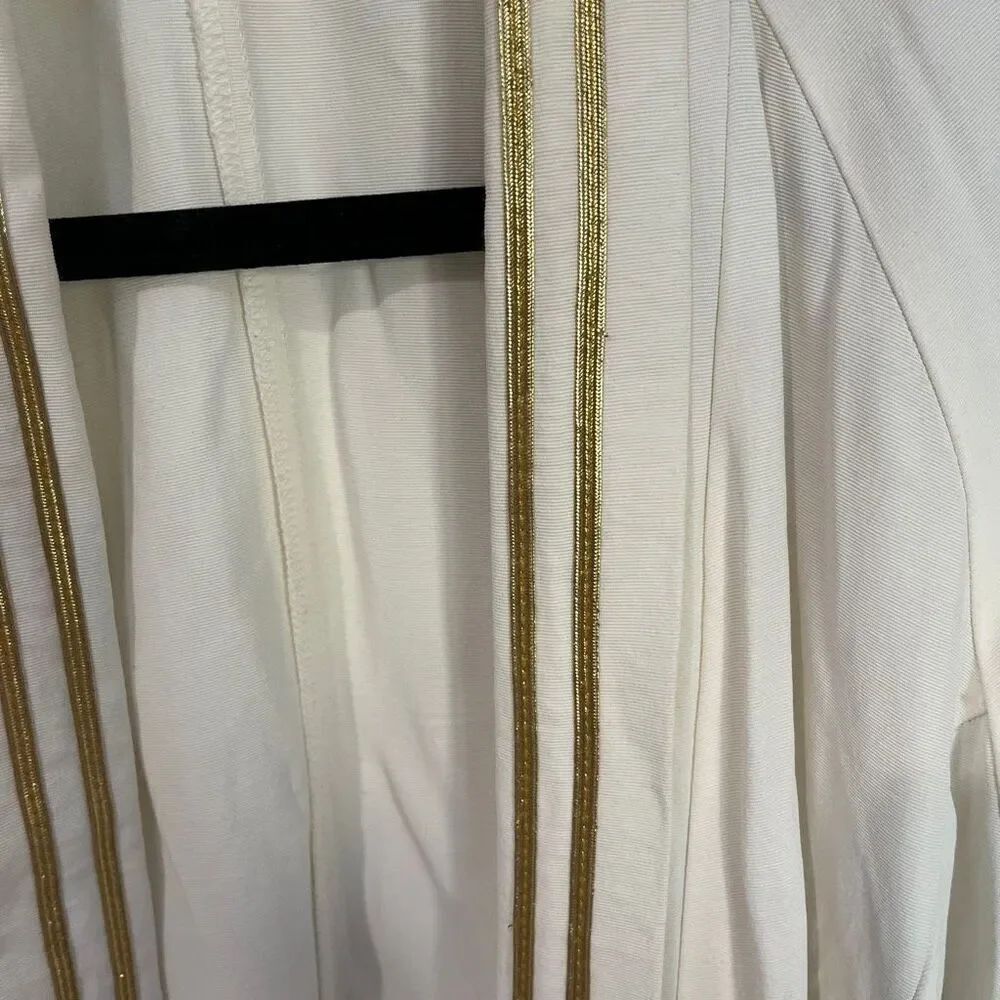 🔥4/$25 Sheena Fashions Women's Cream Open Front Raglan Sleeve Suit Size 24 - Picture 5 of 6